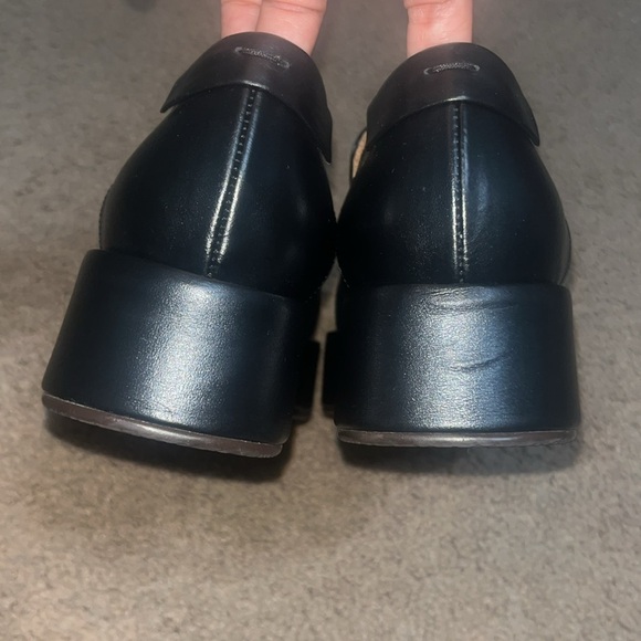 Reike Nen Square Toe Cross Stitch Detail Leather Platform Loafer 40 / 10 - Picture 7 of 10